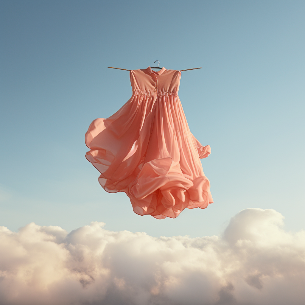 Fashionable garment floating gracefully