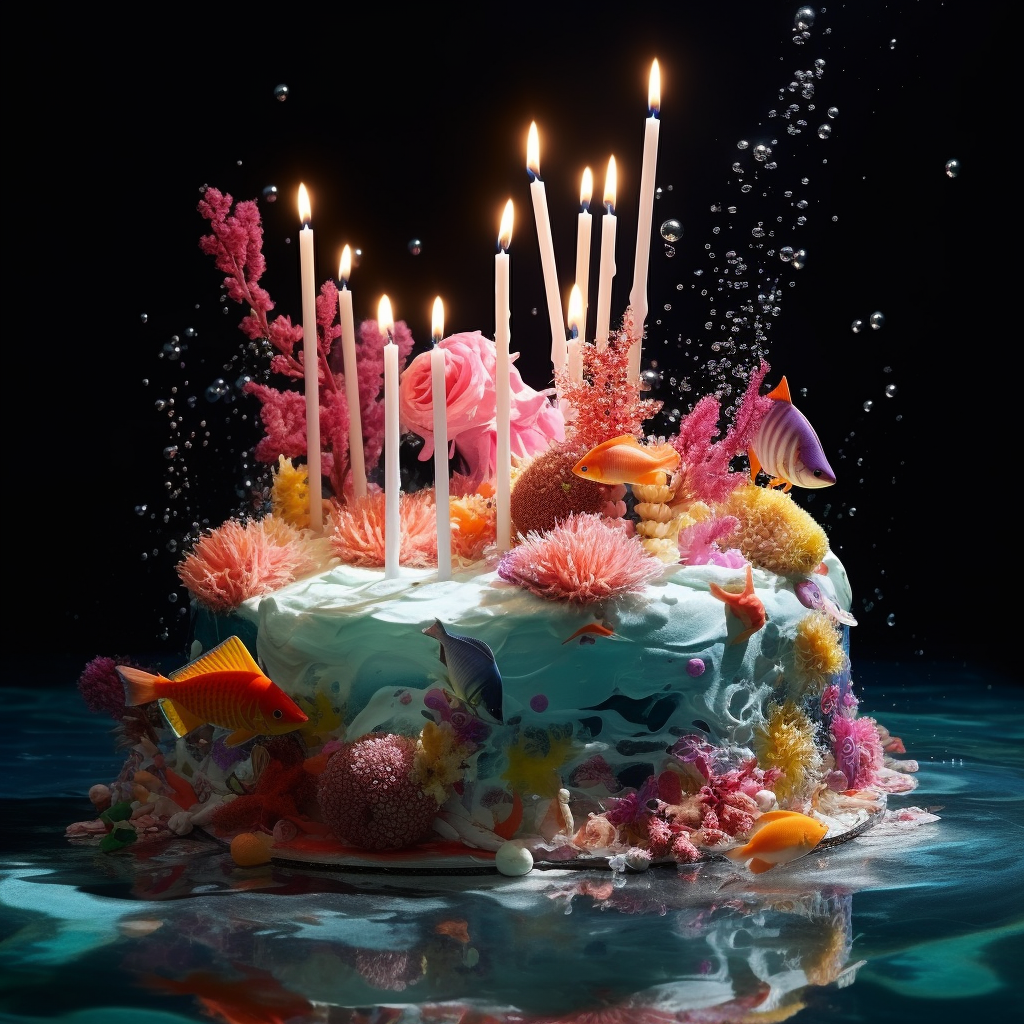 Stunning Floating Ocean Birthday Cake