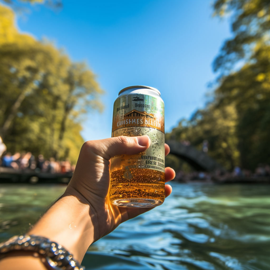 Floating river inter tube beer