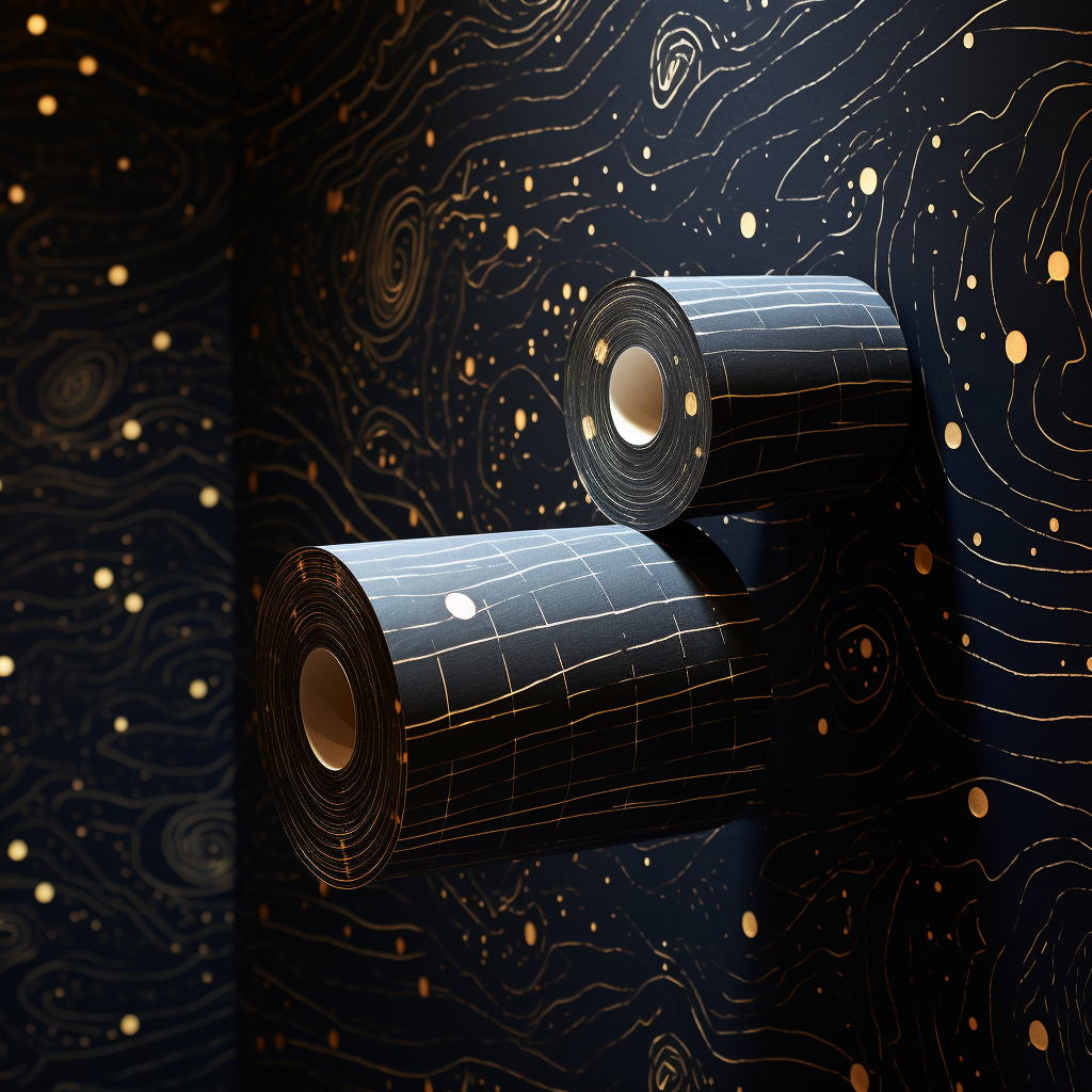 Floating toilet paper rolls in space