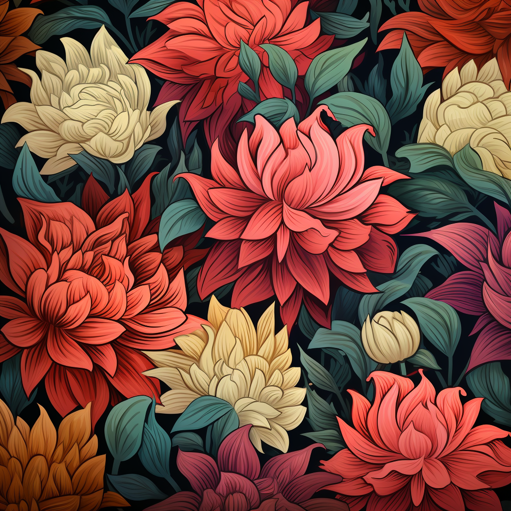 Colorful floral pattern with flowers