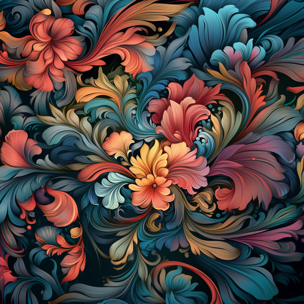 Floral patterns in art nouveau style