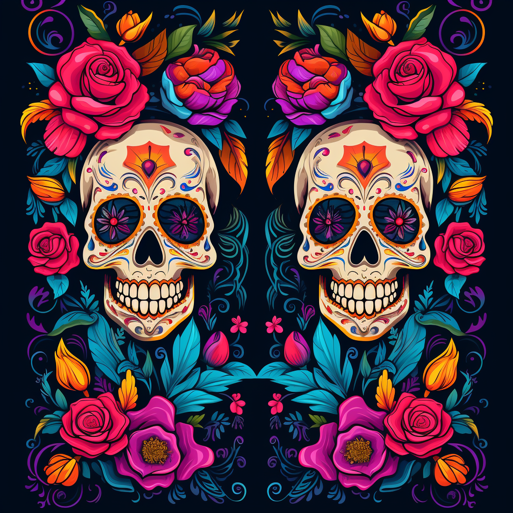 Floral sheet design for Day of the Dead