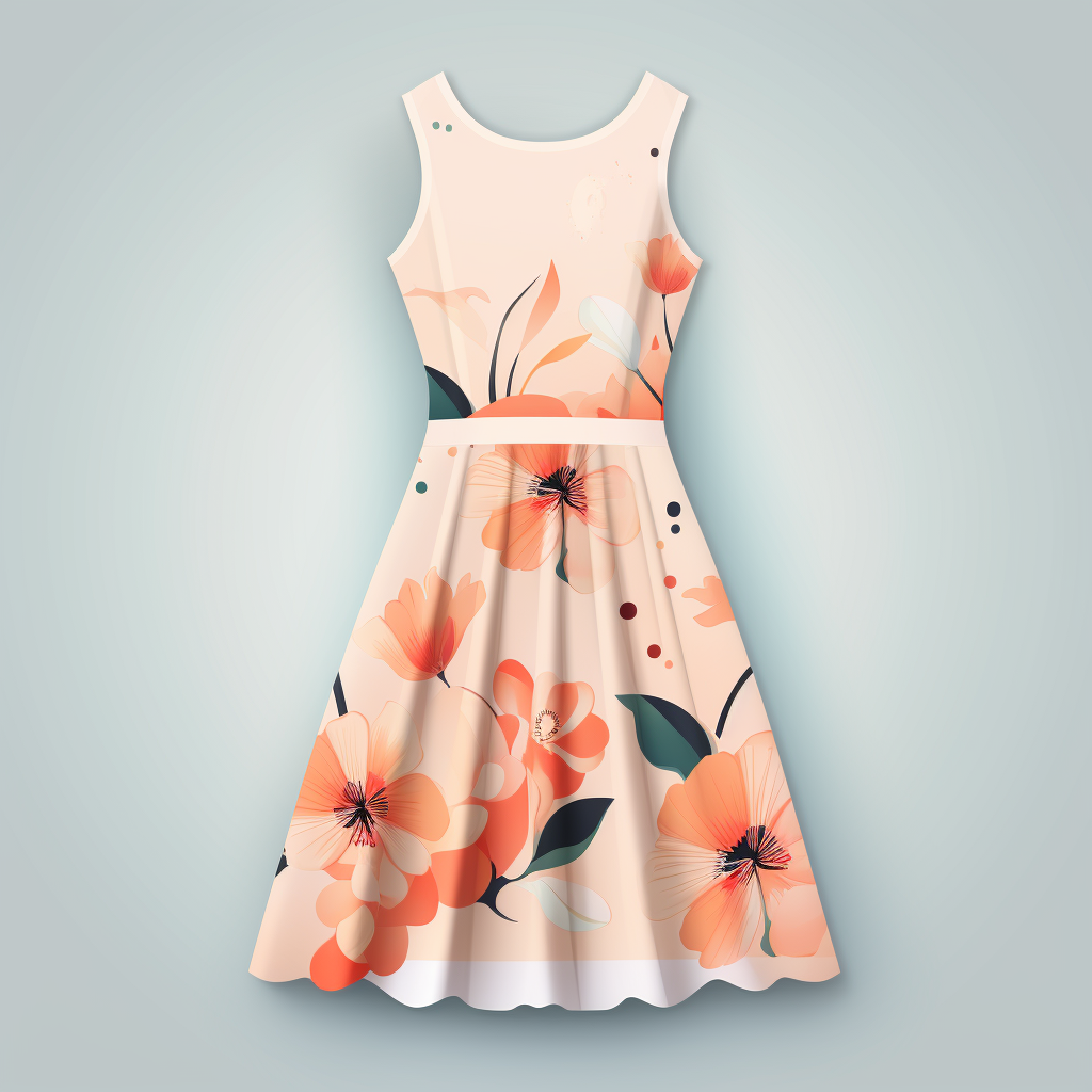 Minimalist Style Floral Summer Dress