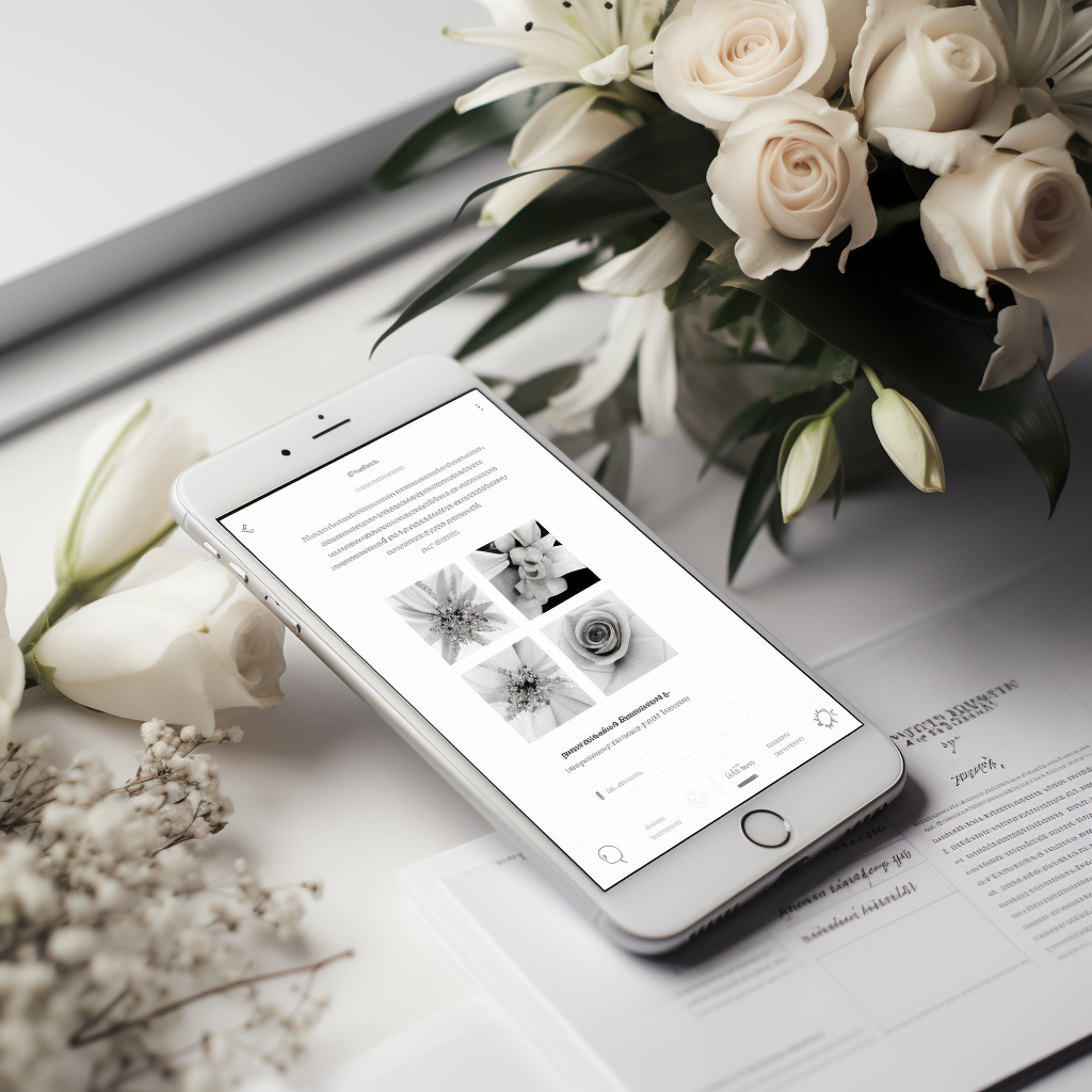 Wedding florist website wireframes