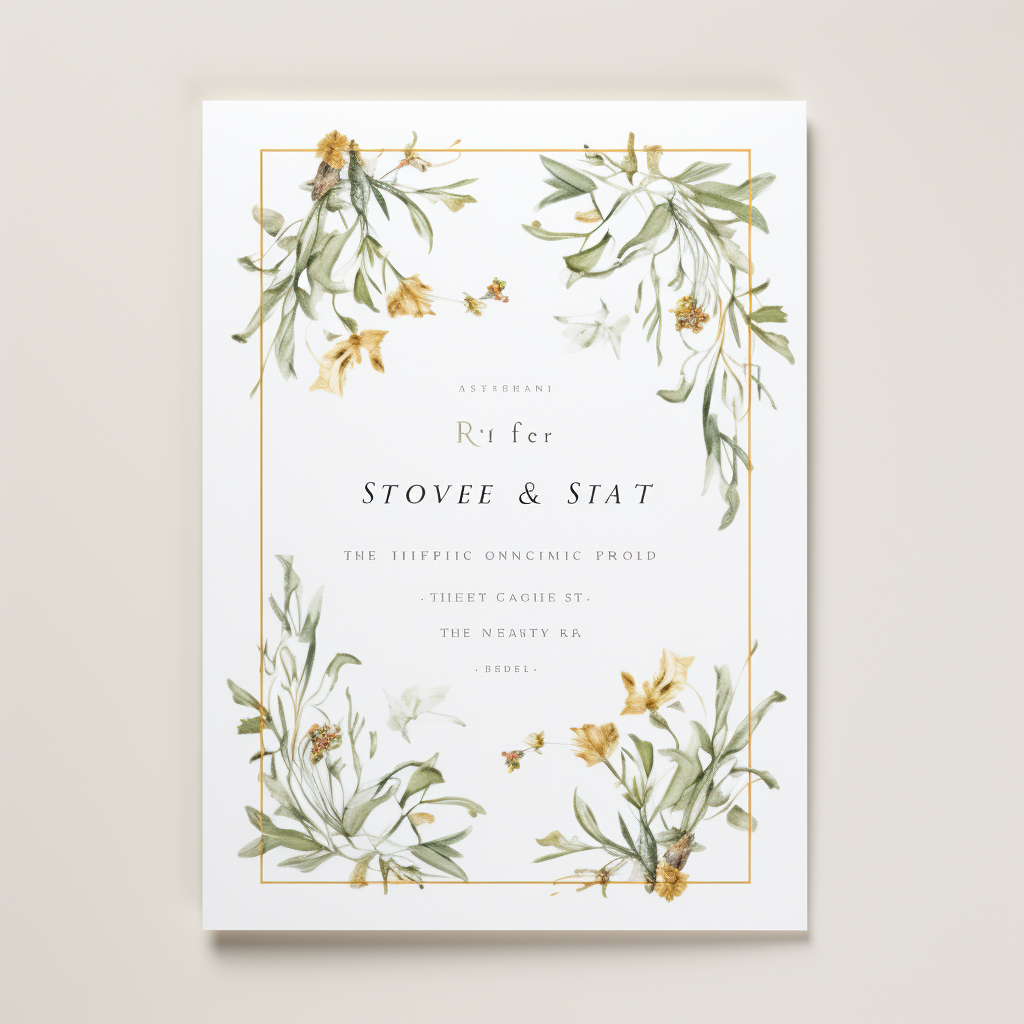 Subtle floral wedding invitation