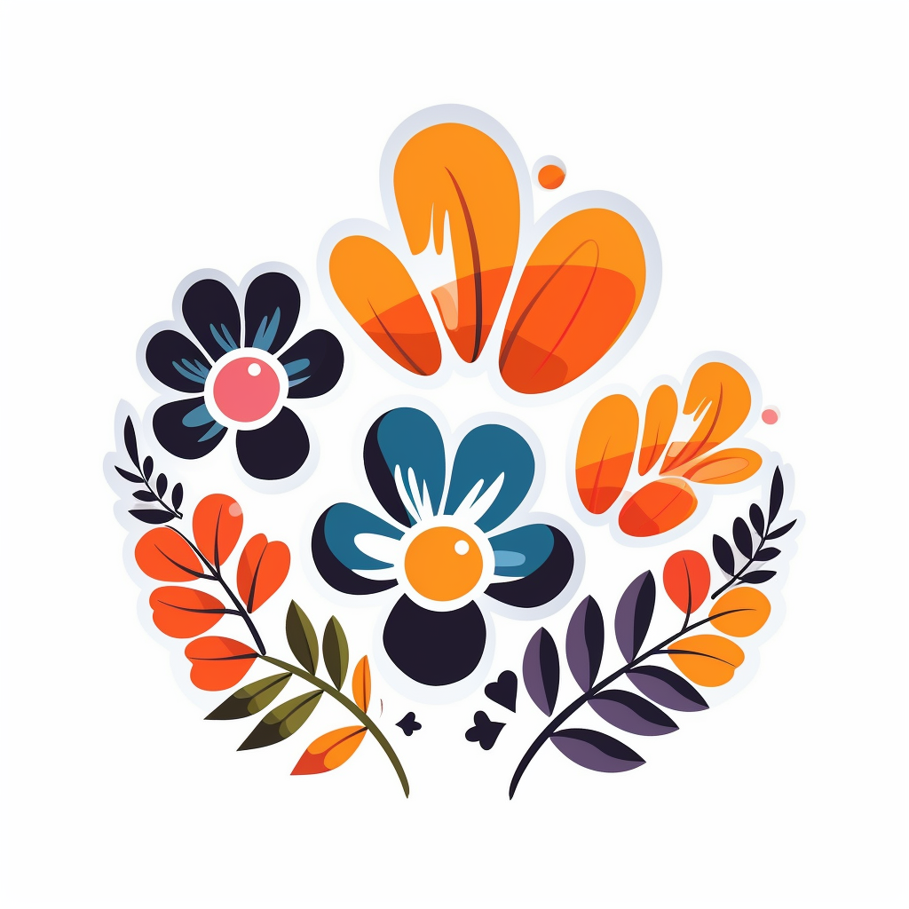 Cute floral dog paw print illustration