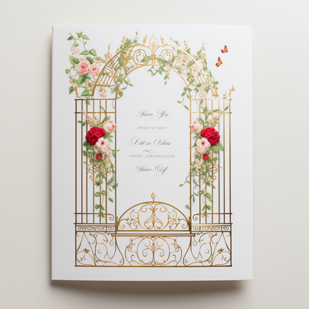 Beautiful floral wedding invitation card