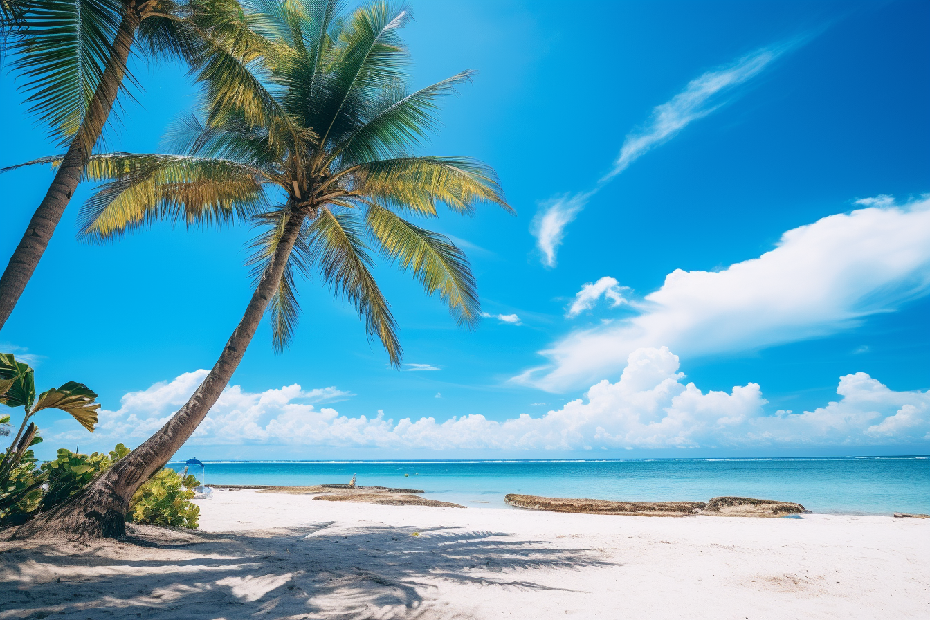 Beautiful Florida Beach with Palm Trees