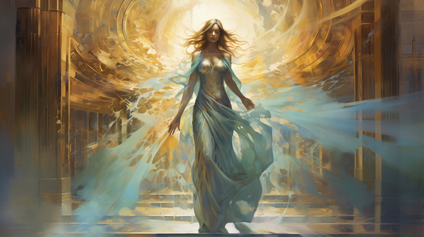 Flowing spirit of the ethereal city