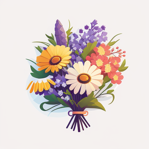 Simple flower bouquet flat icon