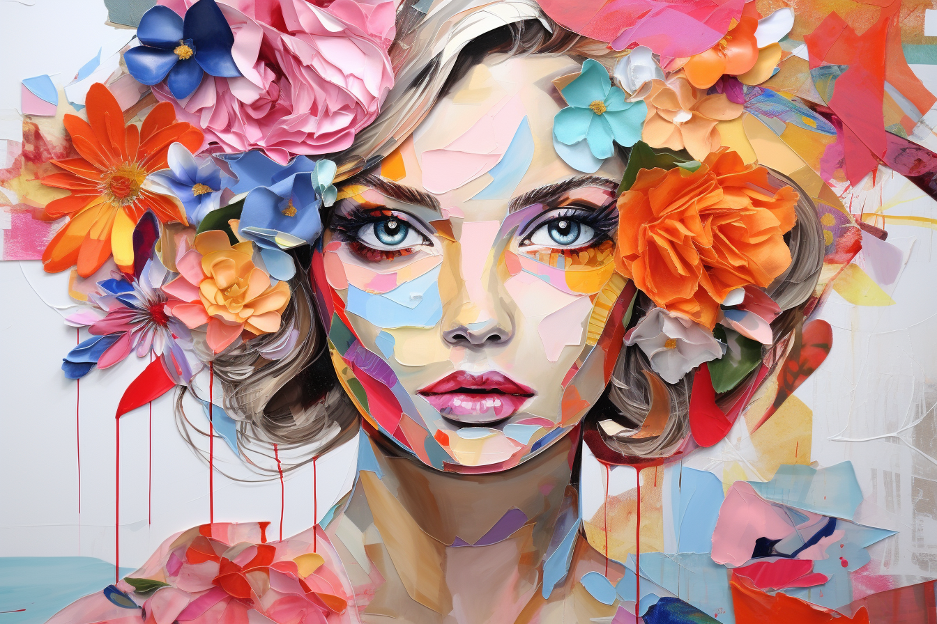 Colorful flower modern painting by Oliver Gal