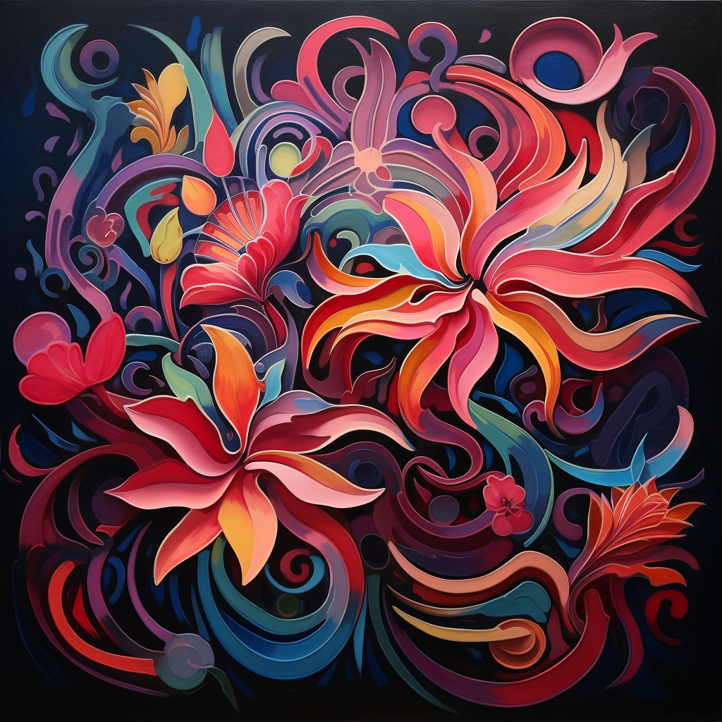 Colorful abstract flower art