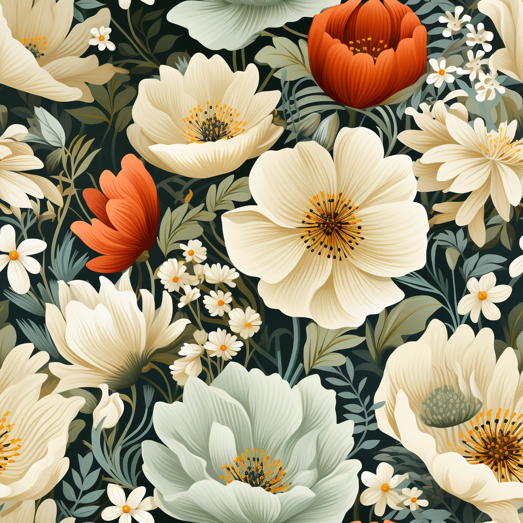 Colorful flowers pattern design