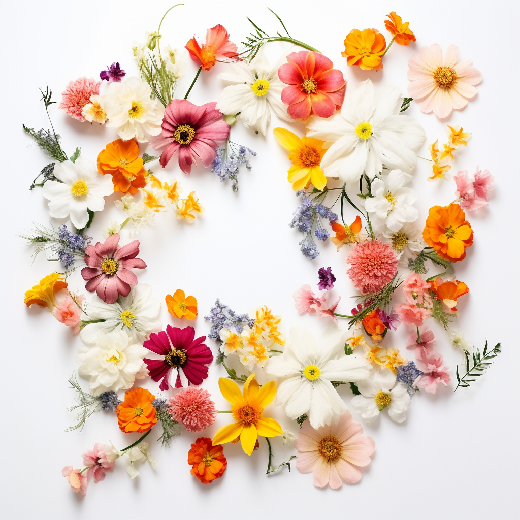 Flowers on white background