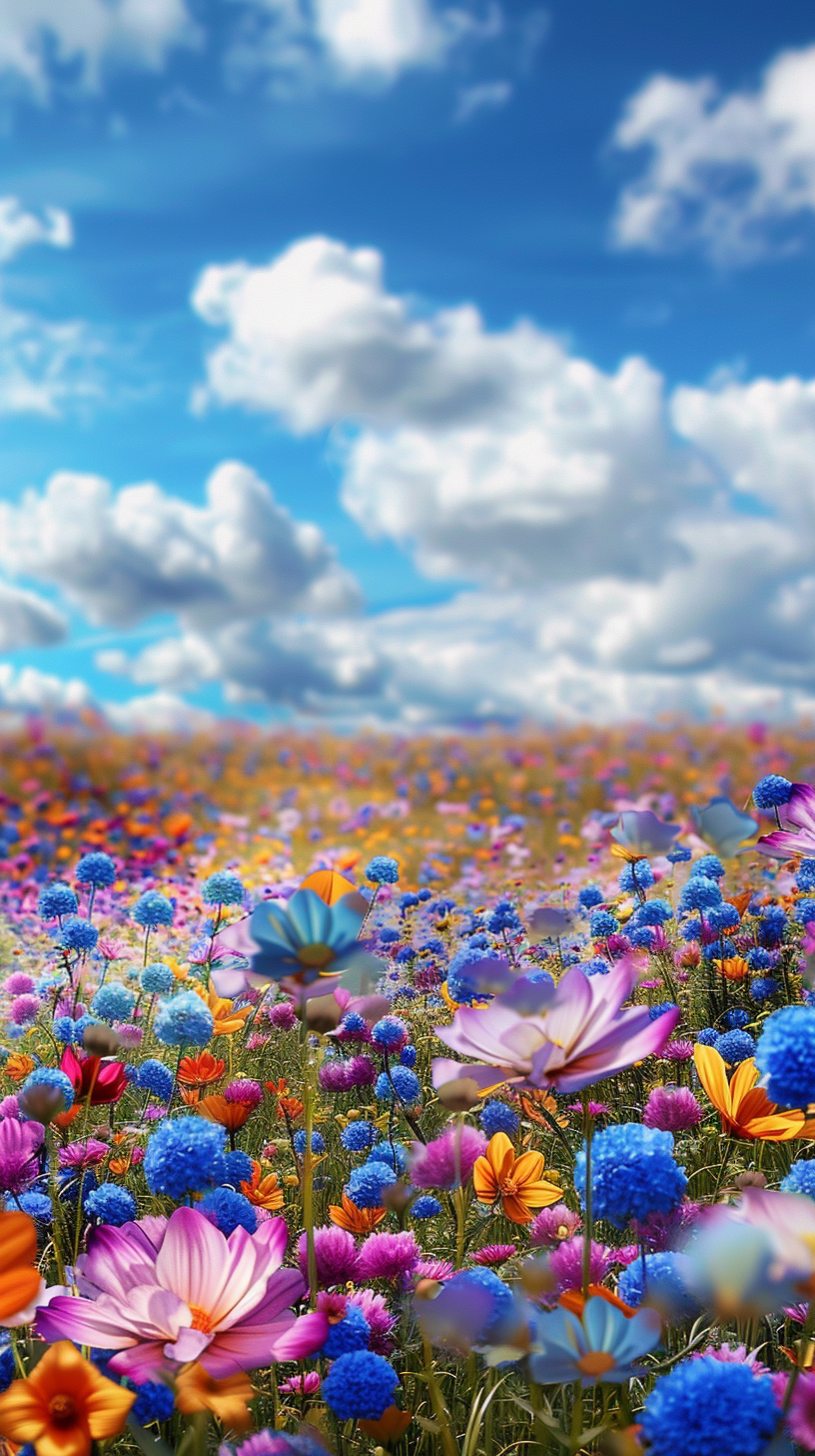 colorful flowery meadow scene