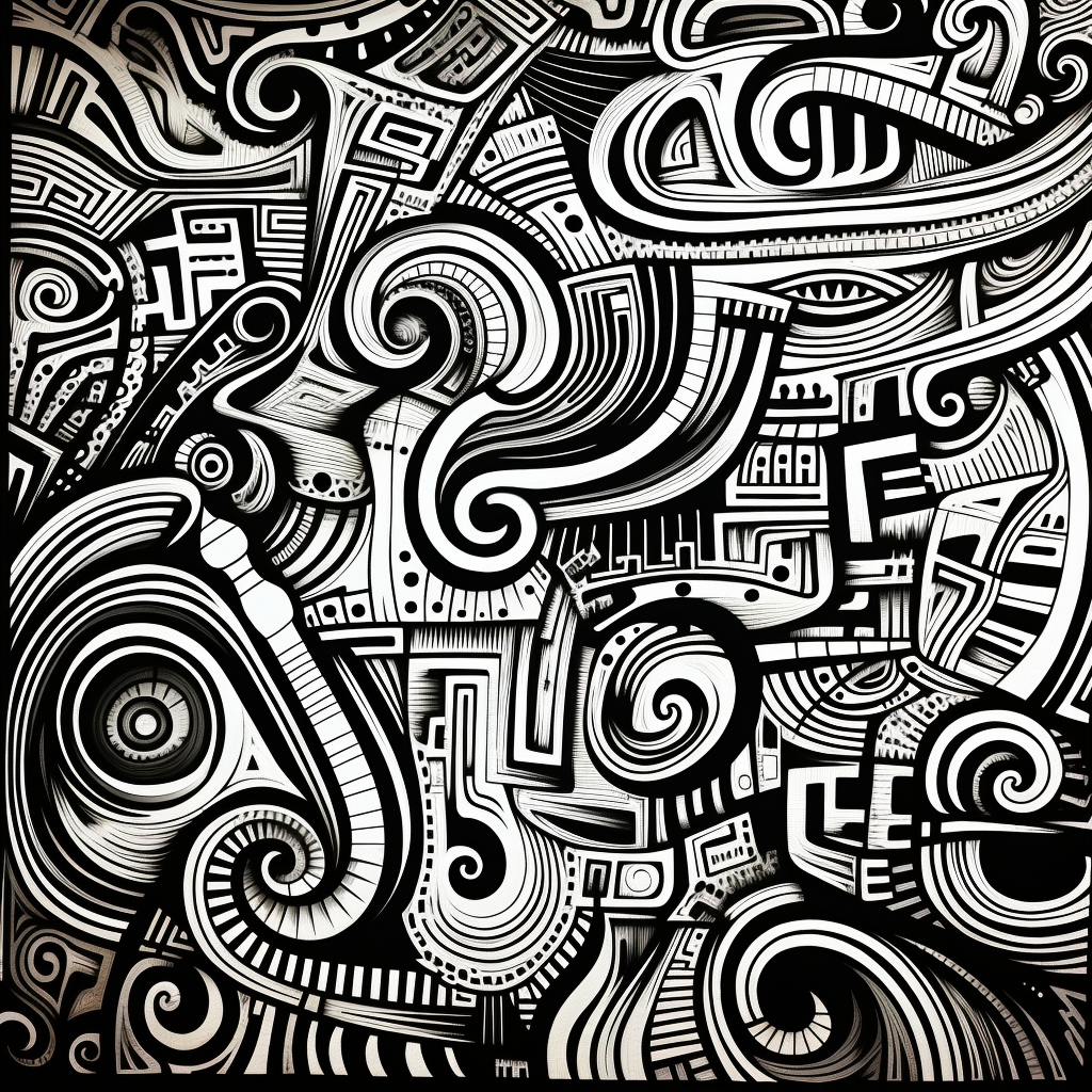 Unique Flowing Line Art Design