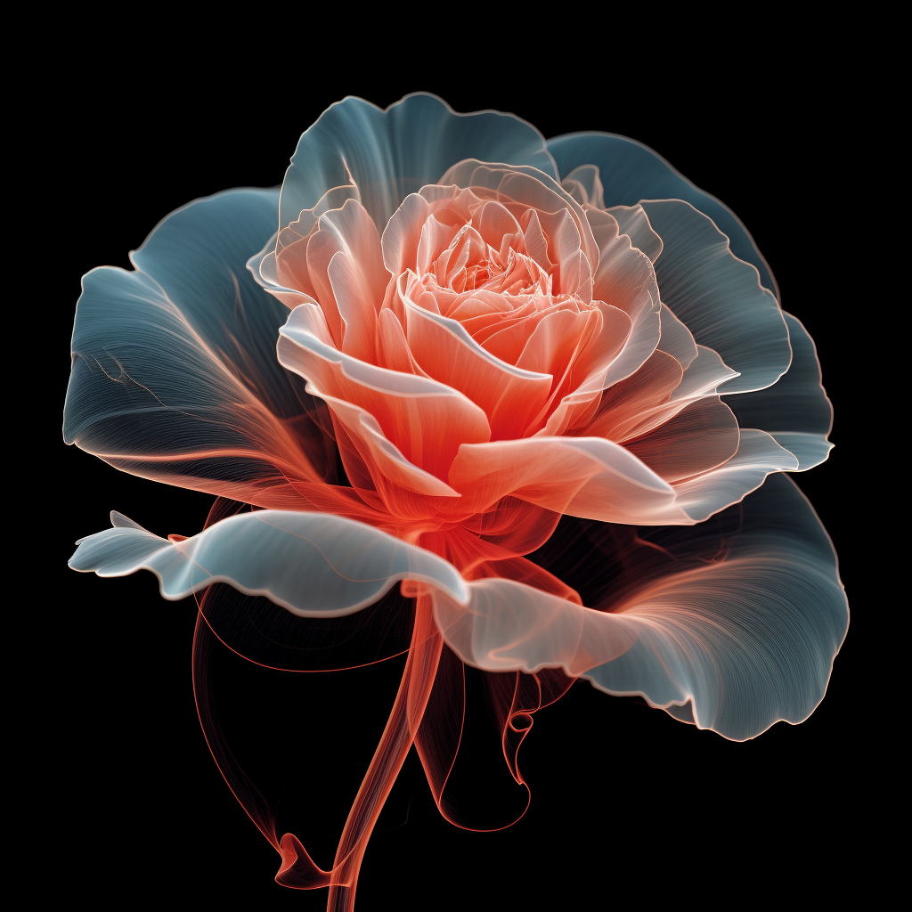 Stunning flowy inkscape x-ray of a rose