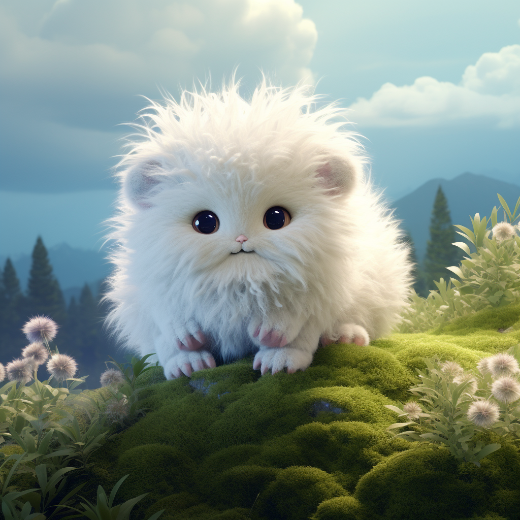 Fluffy creature responding to mid-journey AI exploration