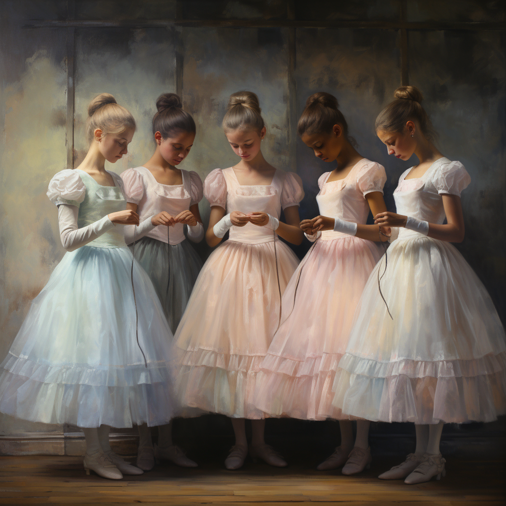 Group of ballerinas in fluffy white tutus