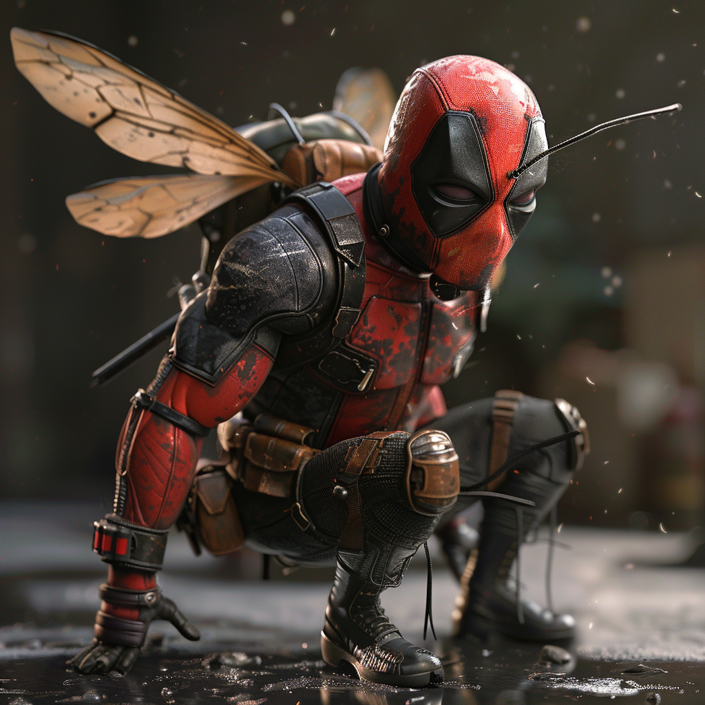 Detailed Deadpool Fly Character