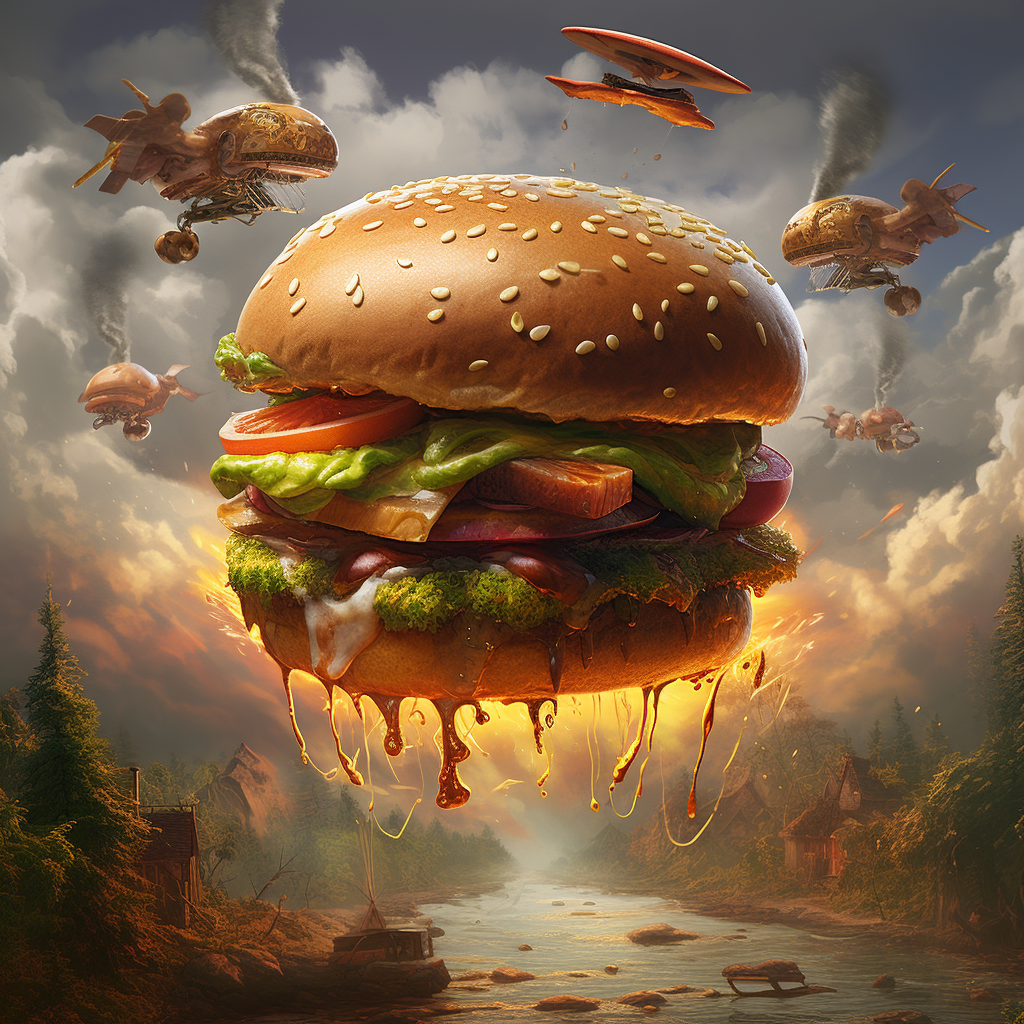 Tempting Flying Burger Delight