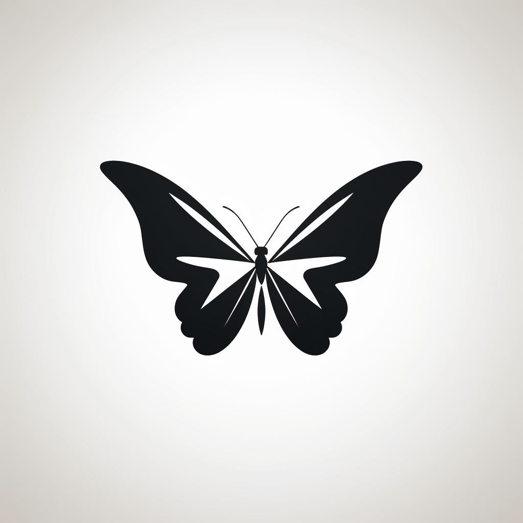 Minimalistic flying butterfly icon