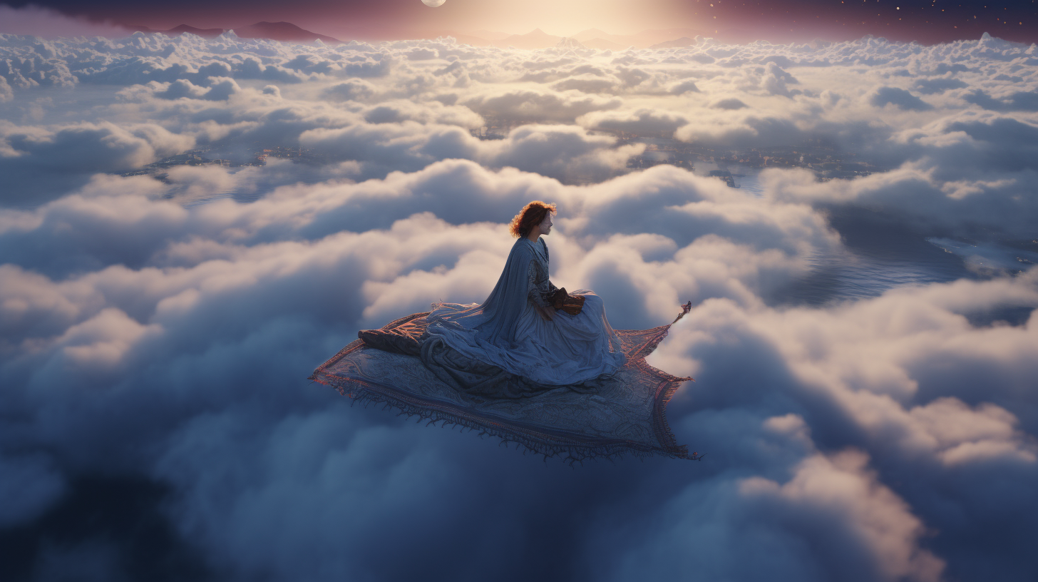 Stunning Flying Carpet Ride over Clouds