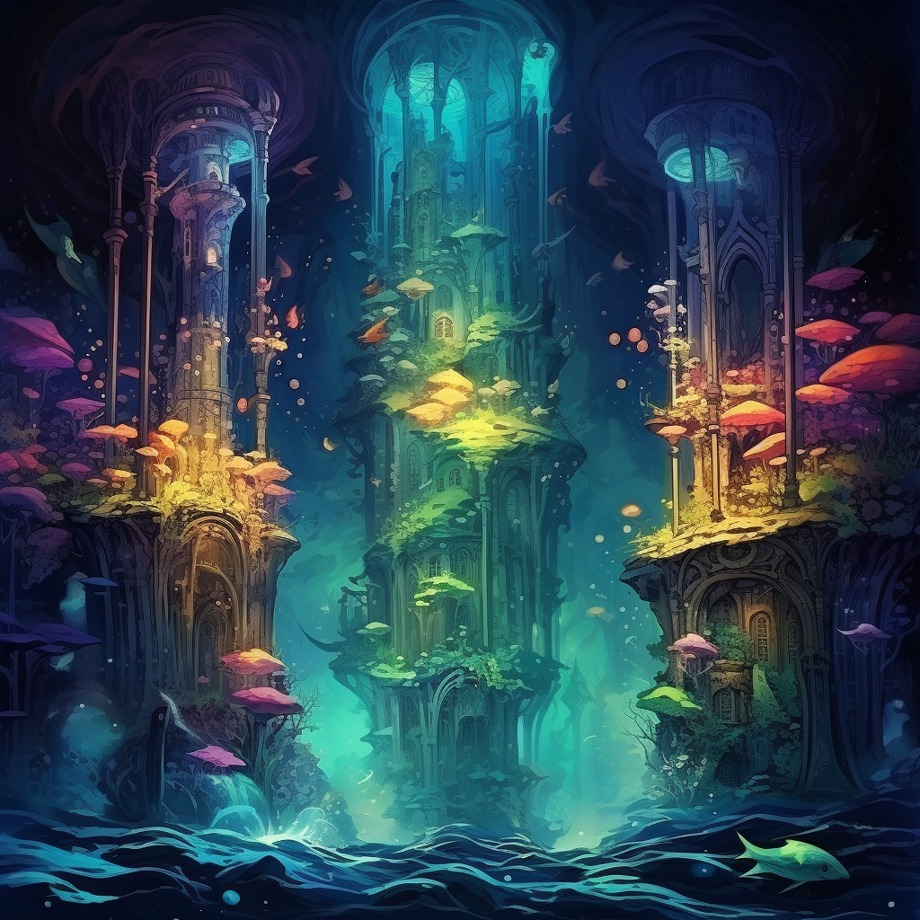 Magical flying cities and mage towers underwater