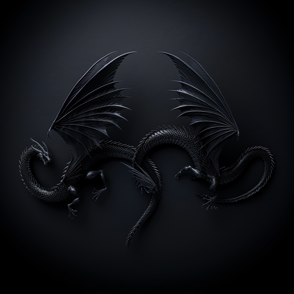 Three-tone dark dragon flying