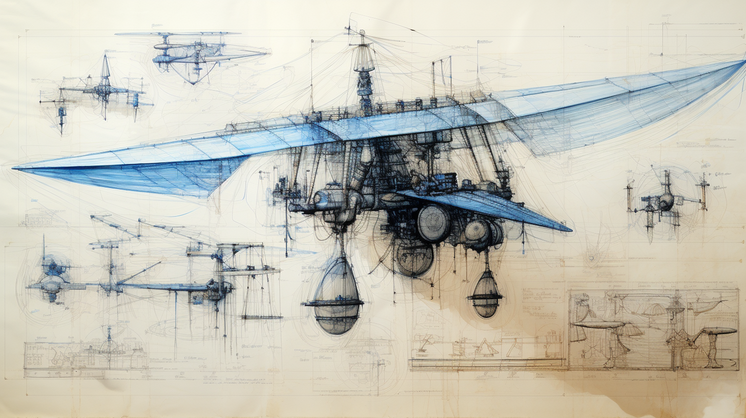 Leonardo da Vinci's Flying Machine Sketch