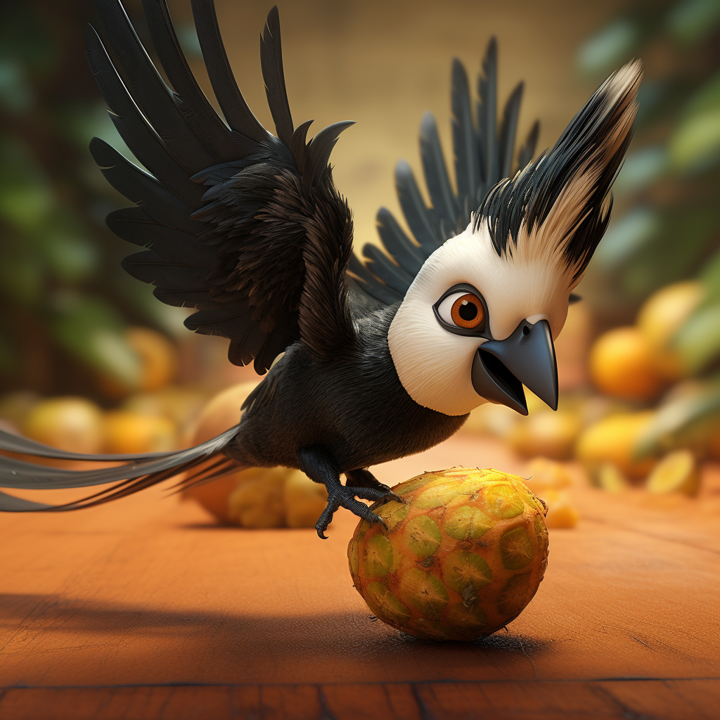 Close-up of Flying Magpie and Taiwanese Pineapple