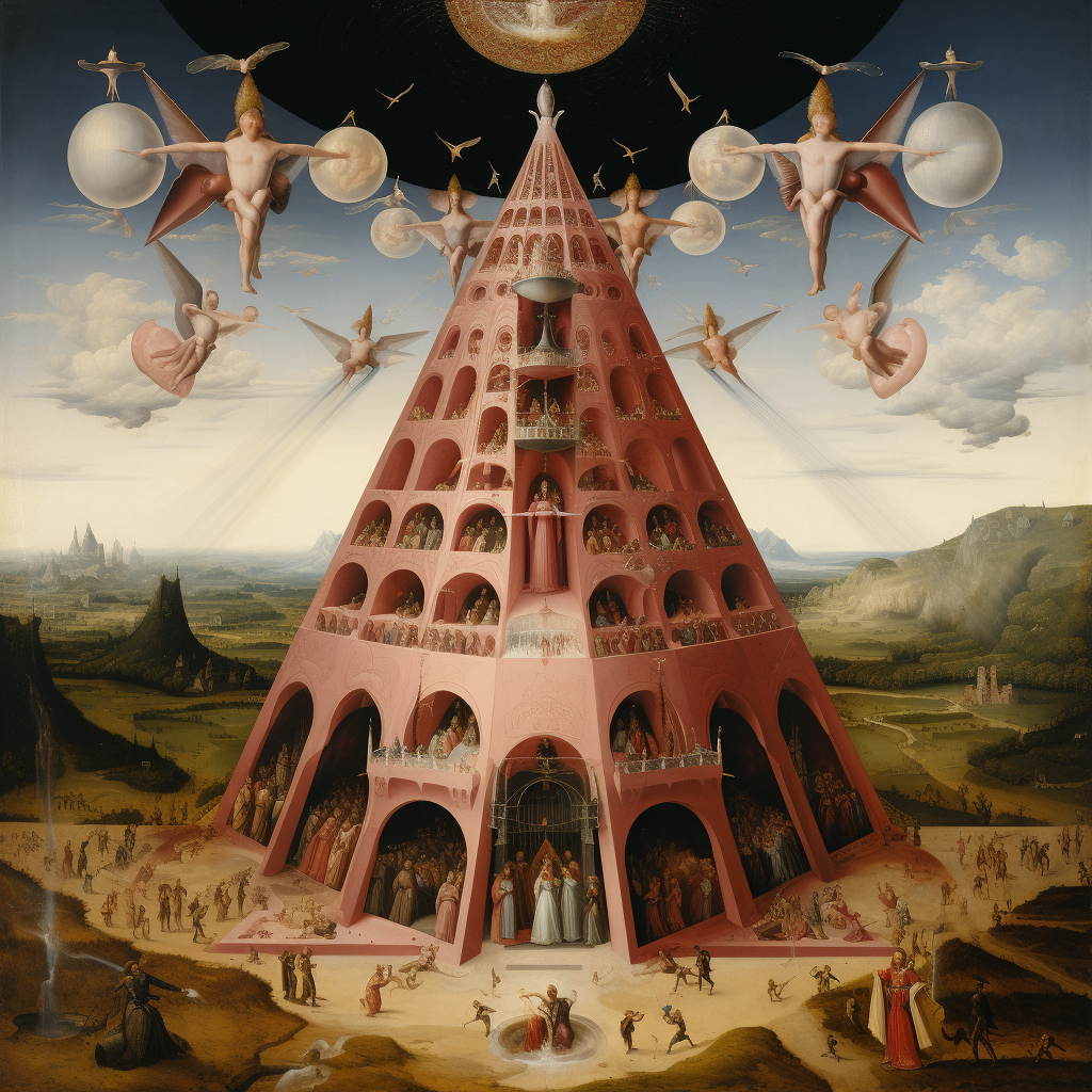 Flying Pyramid Painting by Memling: Vanity and Salvation