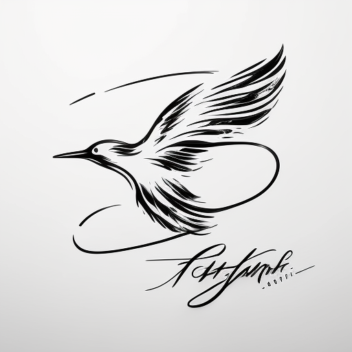 Bold flying swiflet logo sketch