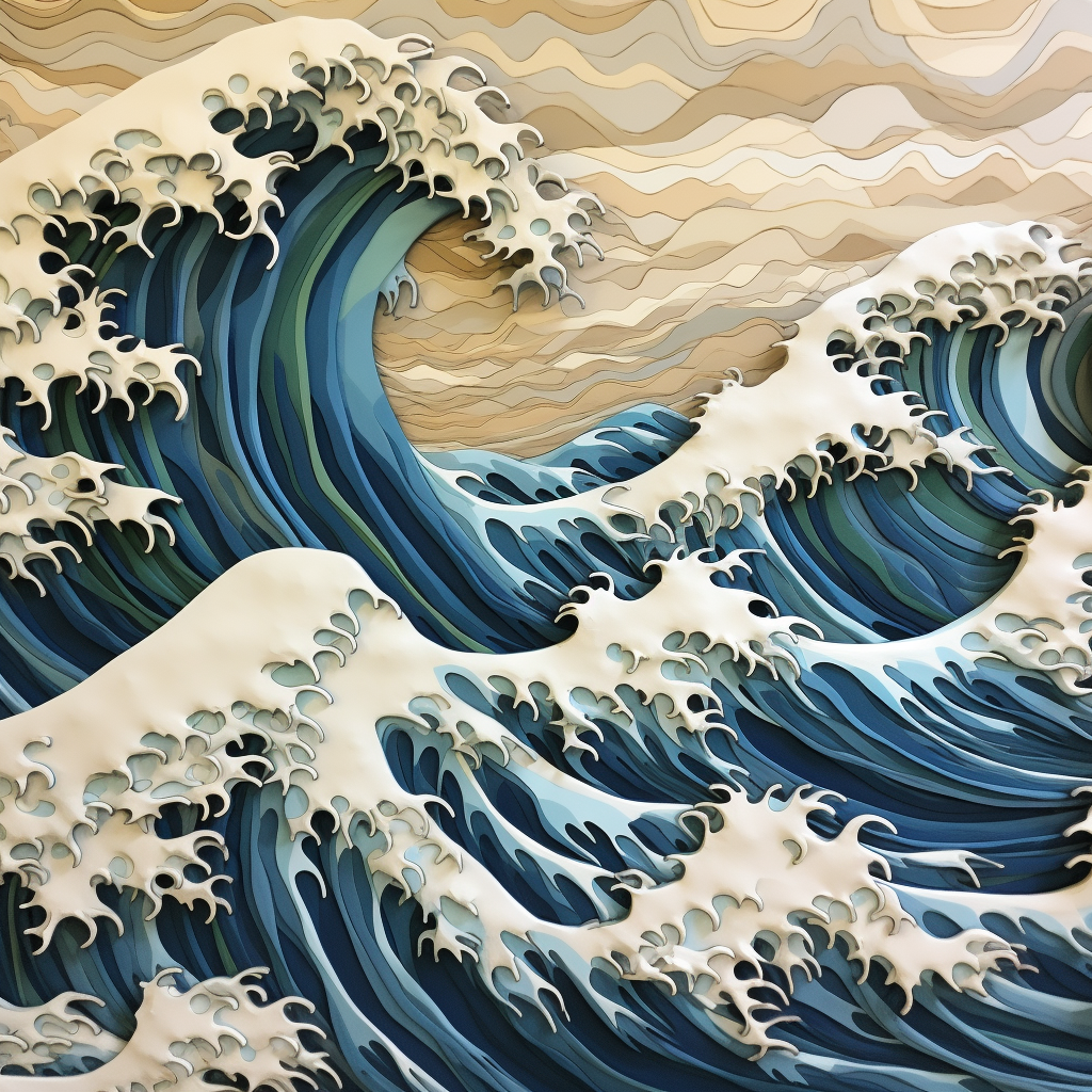 Closeup of Hokusai Wave foam