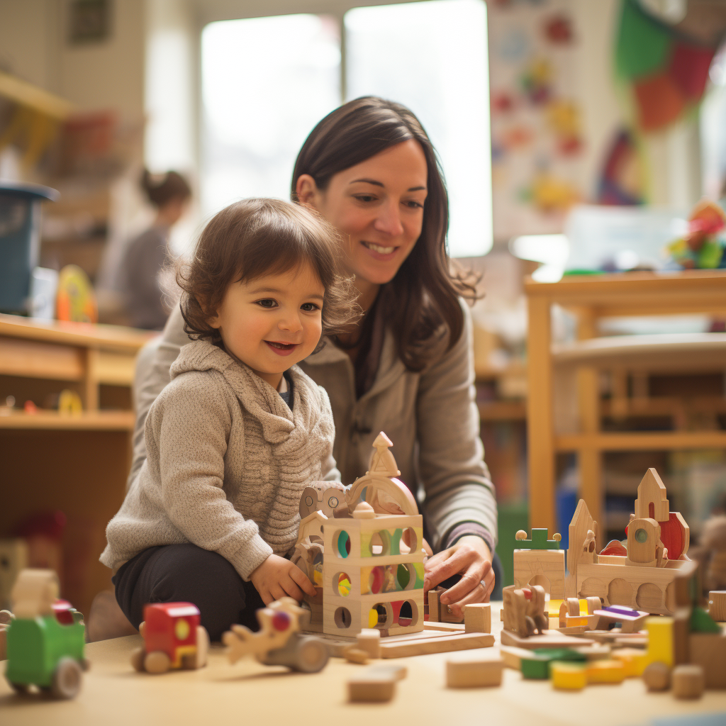 Behavior analyst guiding child's progress