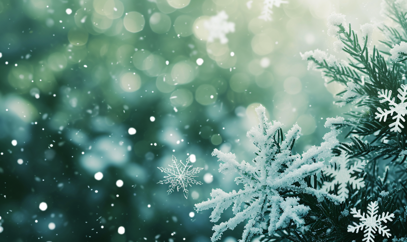 Festive Christmas Background with Snowflakes