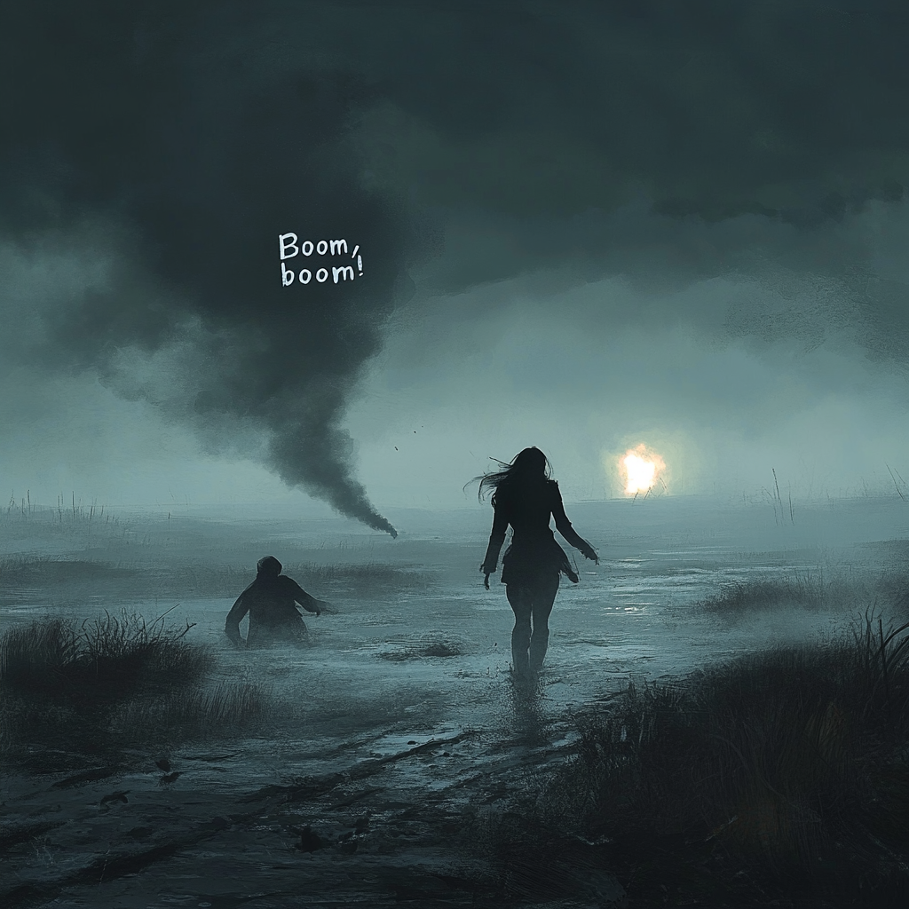 Girl chasing victim in fog