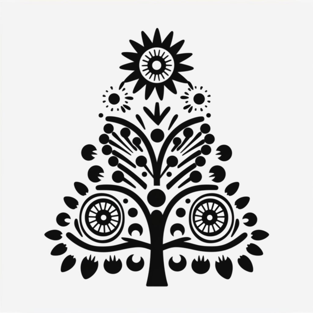 Festive Christmas Tree Silhouette Decoration