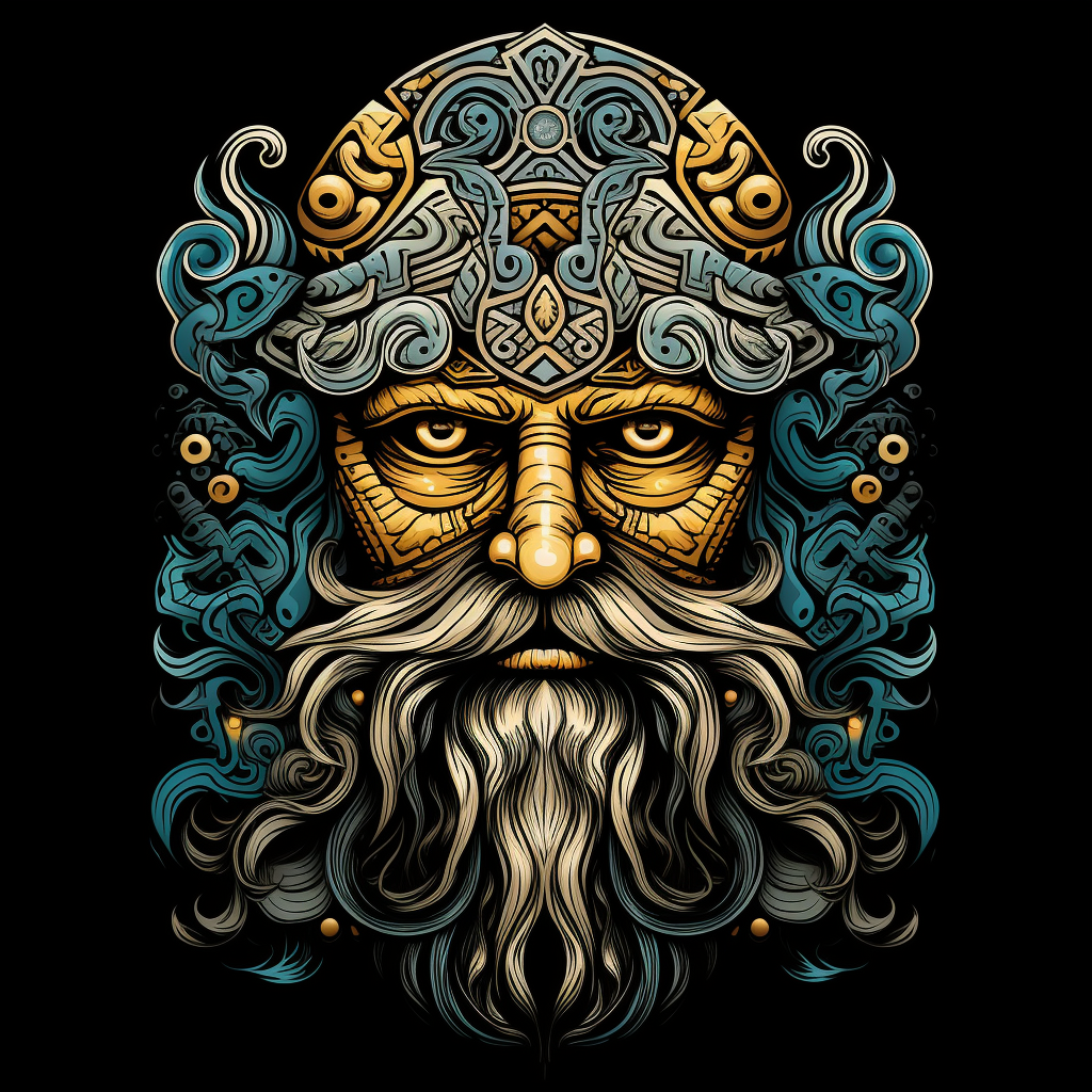 Folk Art of Odin, Norse God with One Eye