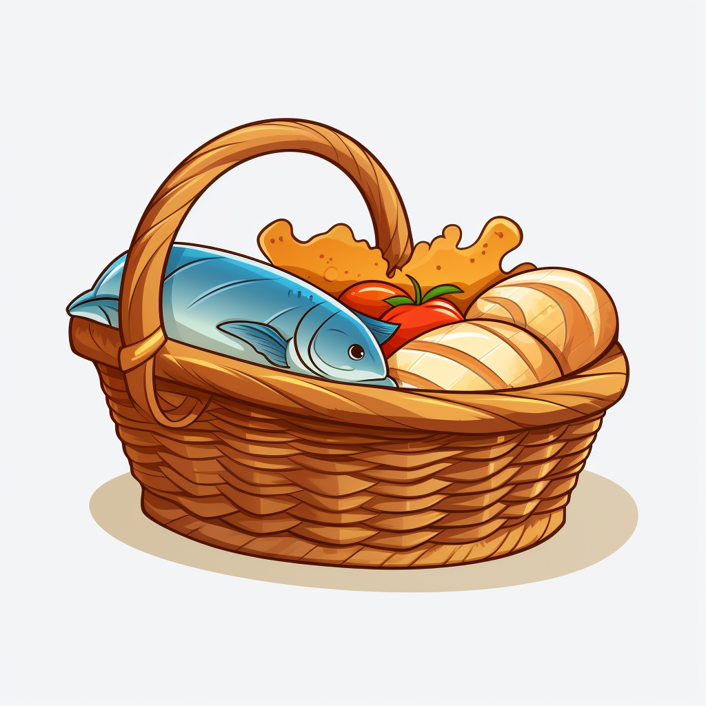 Bread and Fish in Basket