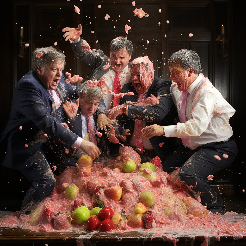 Politicians engage in epic food fight