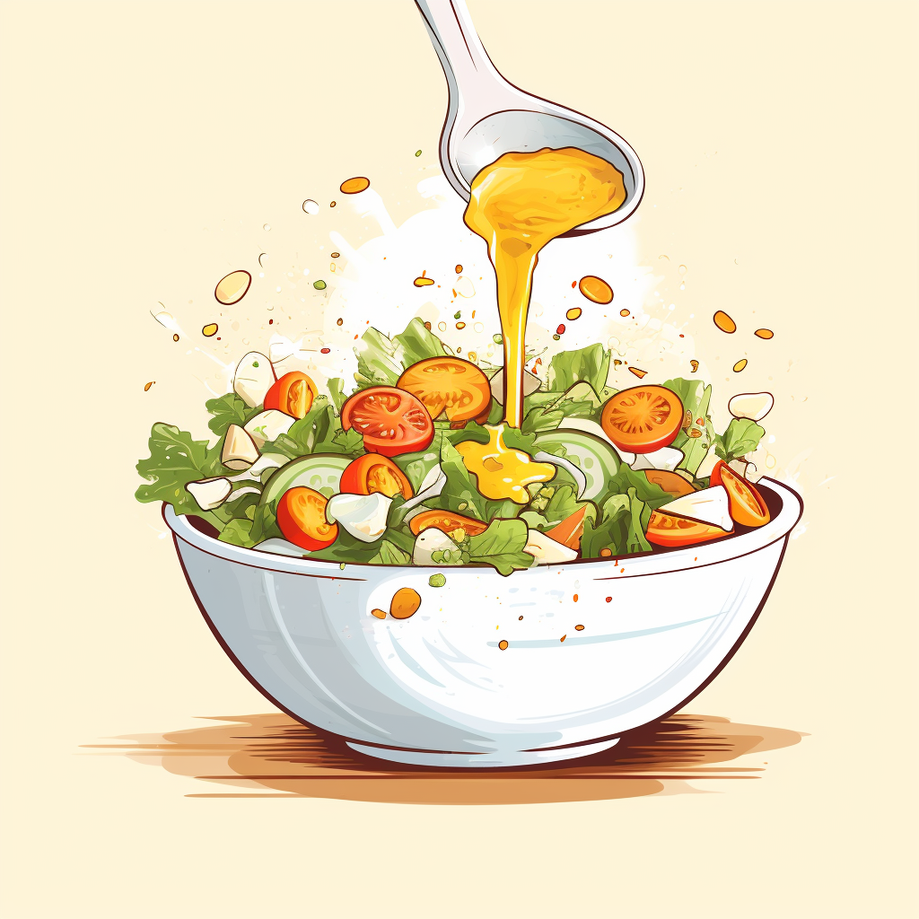 Pouring food into salad bowl