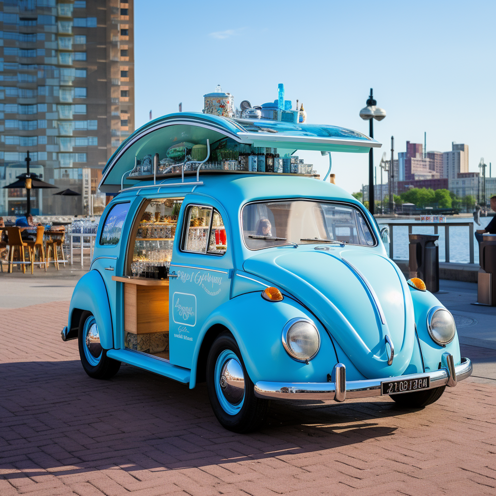 Delicious icy aguas frescas from Volkswagen Beetle food truck