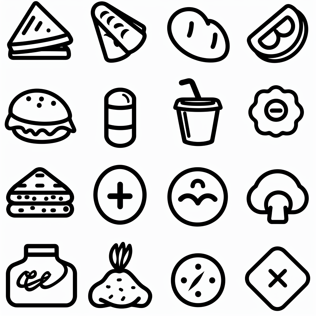 Food Allergy UX Icons Outline