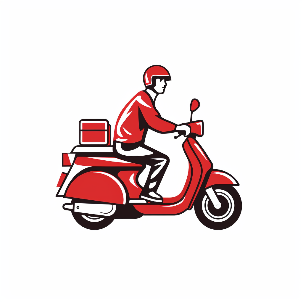 Food Delivery Logo on White Background