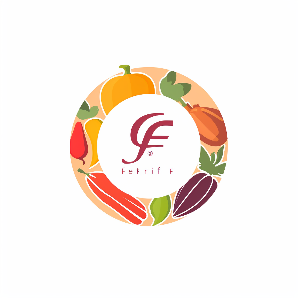 Food Logo in Circle on White Background