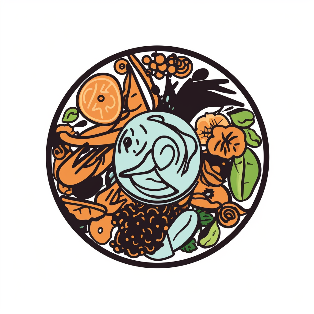 Vector logo promoting food waste awareness