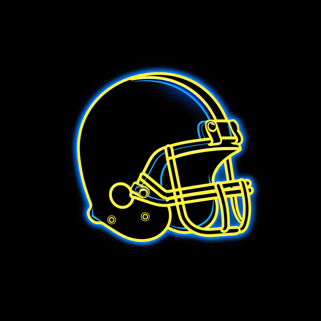 Football helmet with neon lines