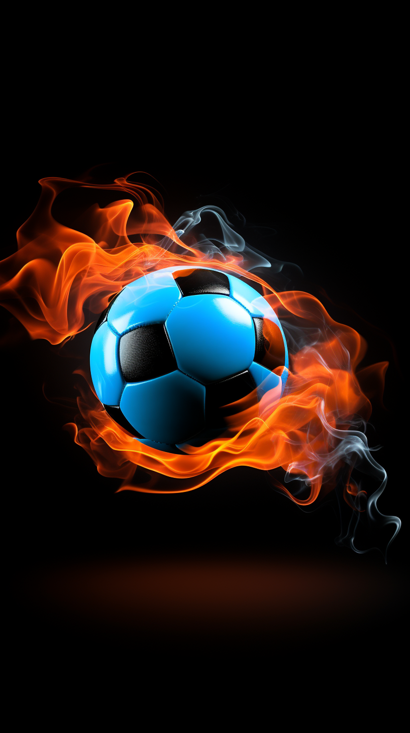 Football smoke symbol on dark blue and orange background